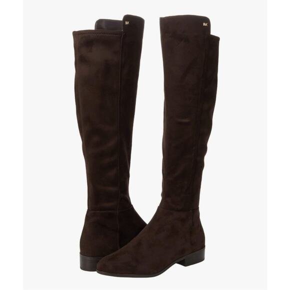 Michael Kors Women's Bromley Knee High Flat Boots Chocolate Suede Size 7 NIB - Picture 1 of 12